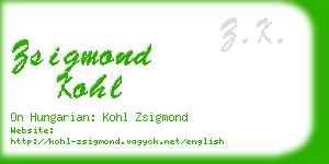 zsigmond kohl business card